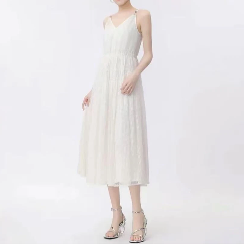 【官方正品】阿玛施AMASS新款浪漫法式蕾丝长款吊带bzxo同款衣服