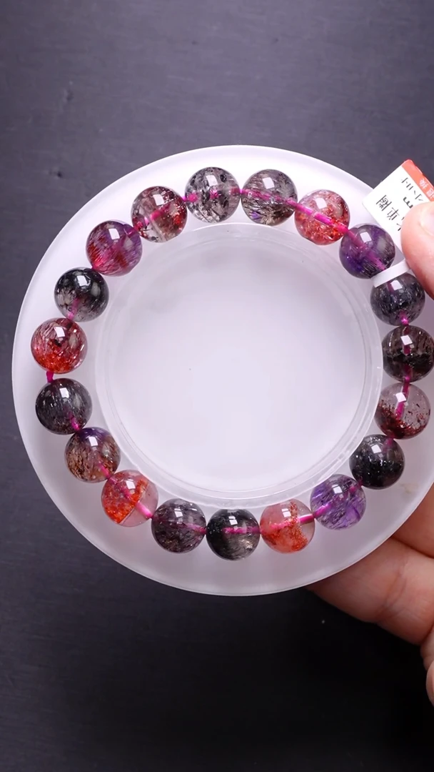 Q007黑加仑单圈约10mm未镶嵌水晶多样性发其一