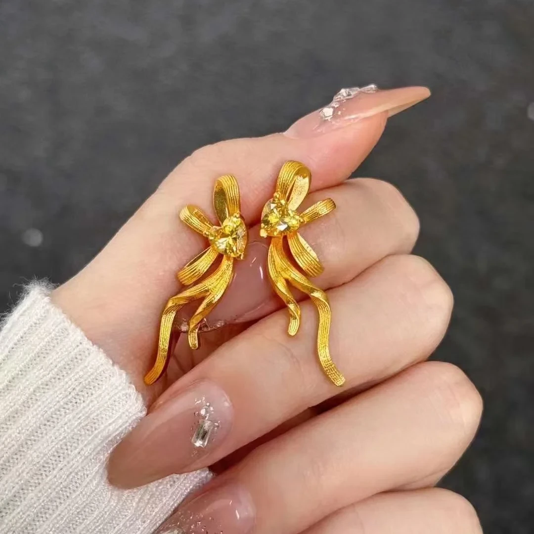 LBE0615251丝带爱心镶嵌款耳钉打金模具   金银石膏模具