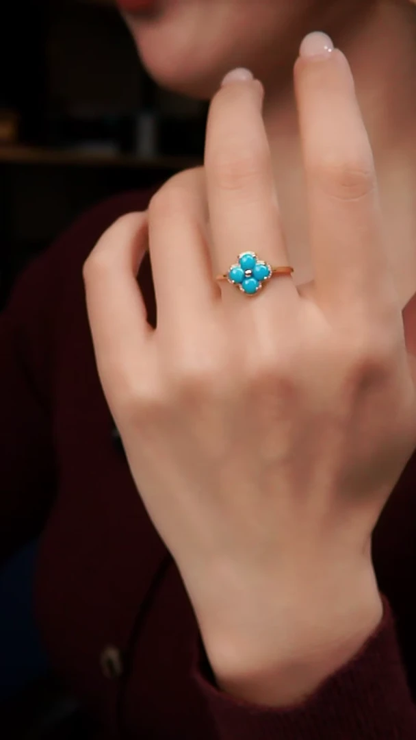 银S925镶嵌绿松石戒指戒指