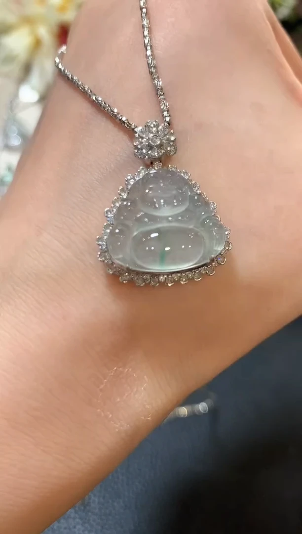 吊坠(不含链)18K金镶嵌翡翠z69