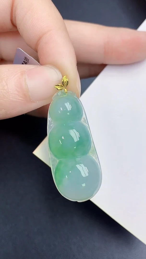 颈饰18K金镶嵌翡翠 天然缅甸A货百元以上9元证书费自理