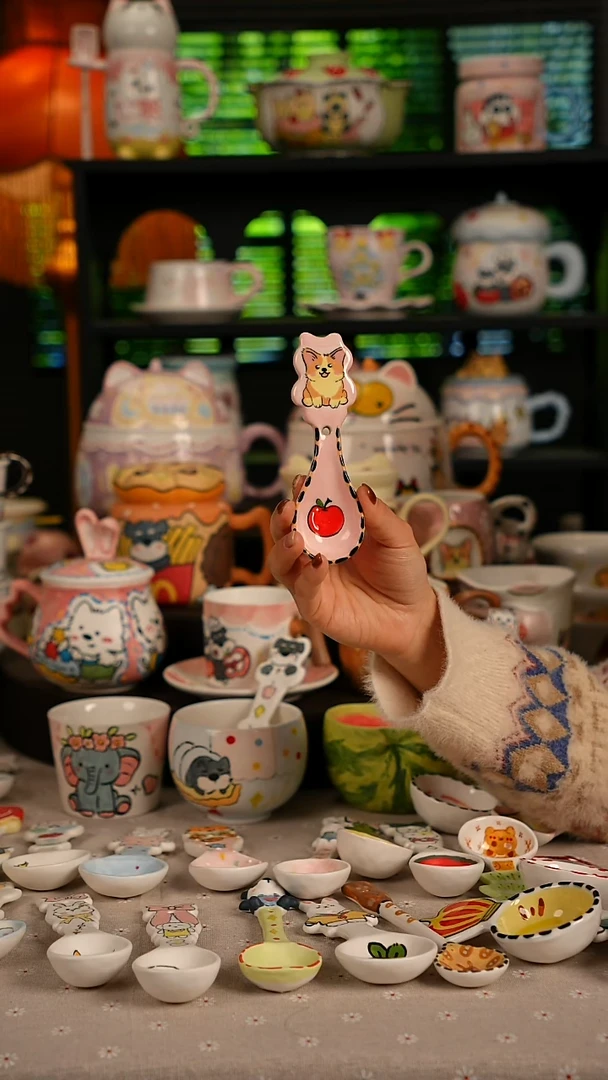 陶瓷无盖款景德镇高温釉下彩纯手绘创意瓷