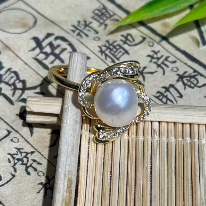 合金树脂戒指 旋转花开戒指Z