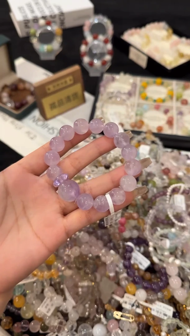 合金手链水晶紫兔毛x2498