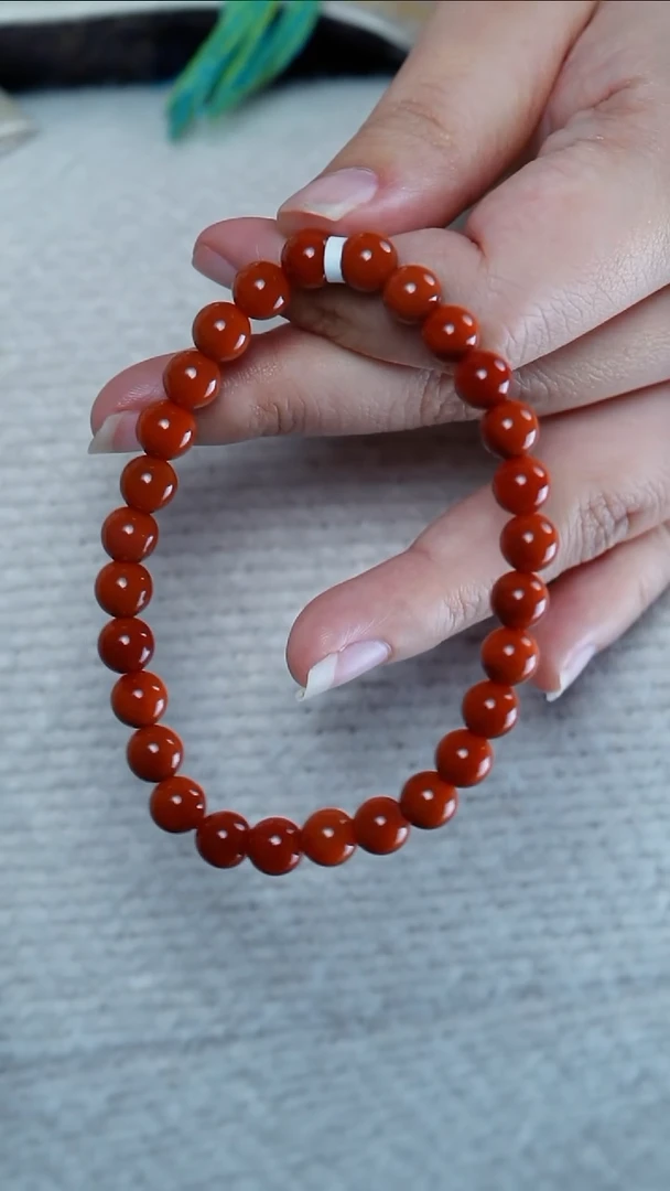 【闪购商品】南红玛瑙手串未镶嵌柿子@@SCSZ单-6.5mJ手工