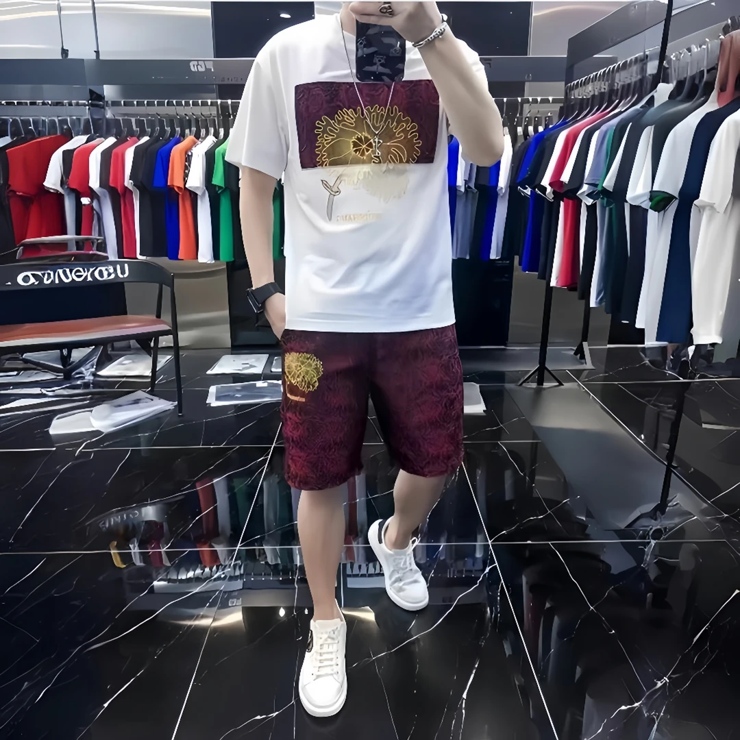 TUCANO/啄木鳥欧洲站男士夏季套装短袖时尚潮牌休闲2025新款短裤