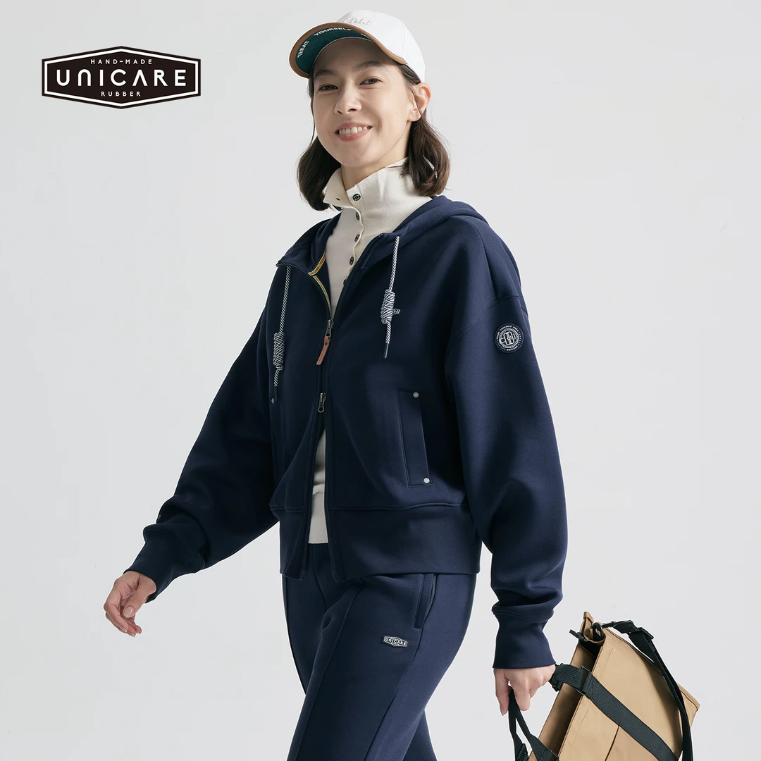 UNICARE新款潮流运动休闲卫衣女 时尚连帽开衫拉链外套上衣2025