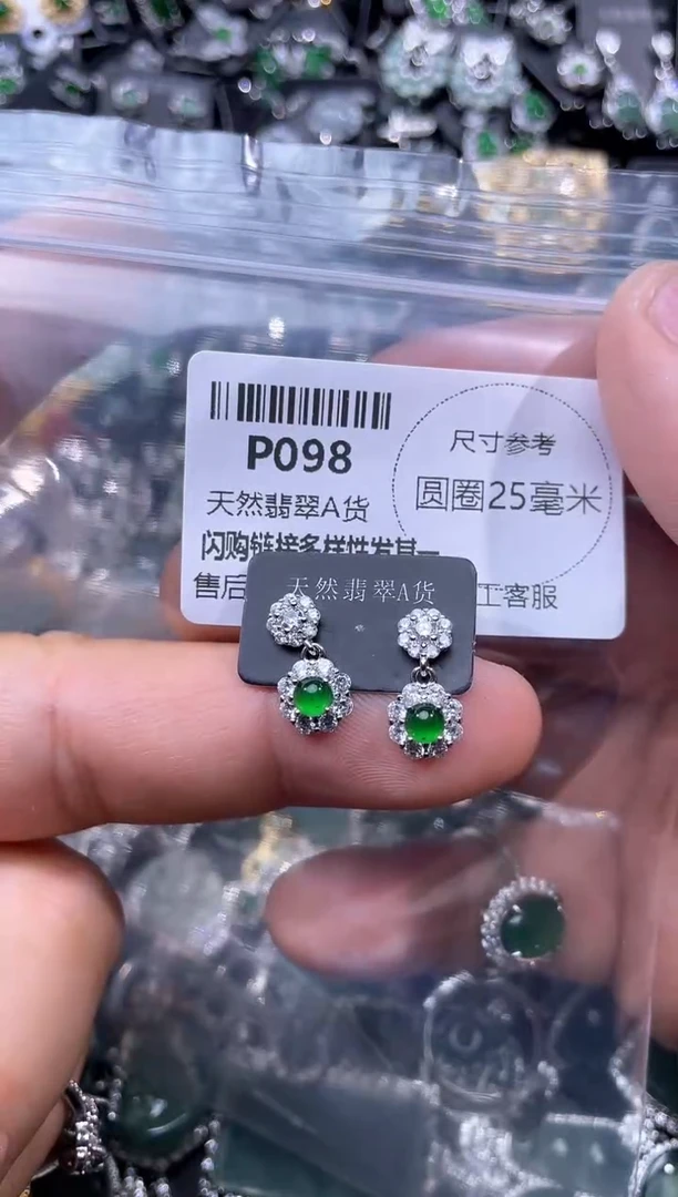 【闪购商品】翡翠颈饰未镶嵌P098耳钉