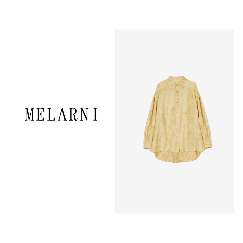 【MELARNI】舒适洋气时尚百搭长袖印花衬衫MLN11019