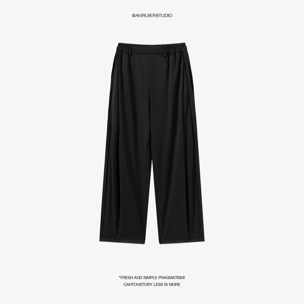 无印心匠K1915 简约风纯色宽松休闲裤高腰百搭休闲裤 C606-2