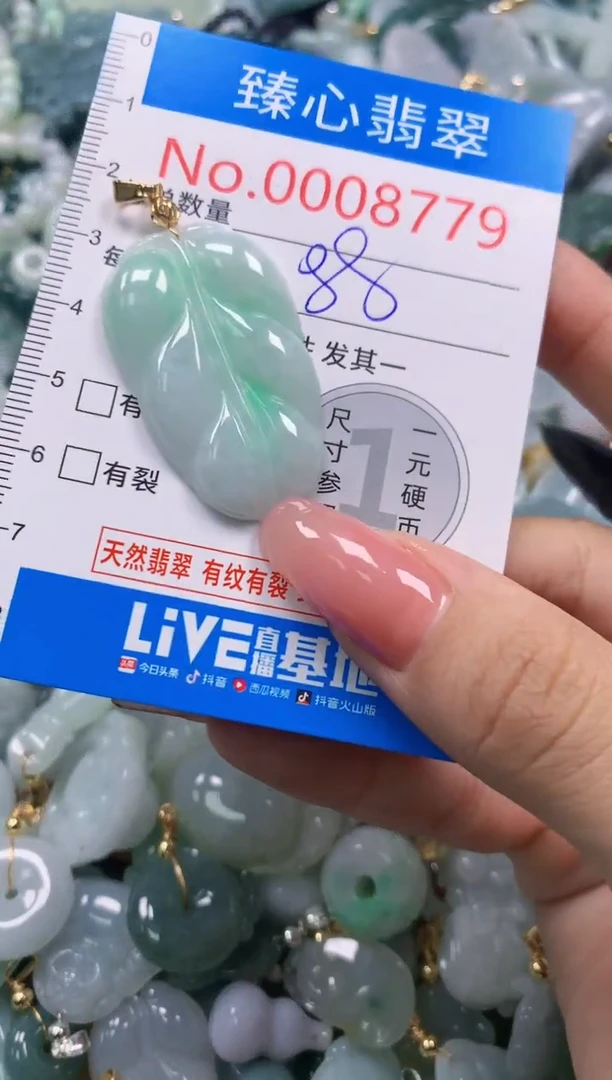 翡翠未镶嵌颈饰含绳0008779