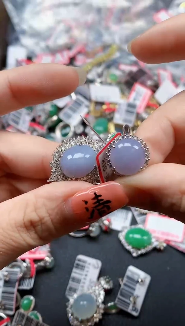 银S925镶嵌戒指翡翠天然A货缅甸翡翠