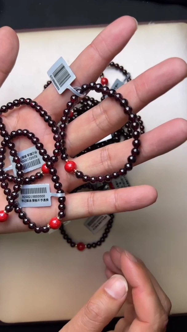 【闪购商品】石榴石手链未镶嵌ys2071约5mm多样性发一件