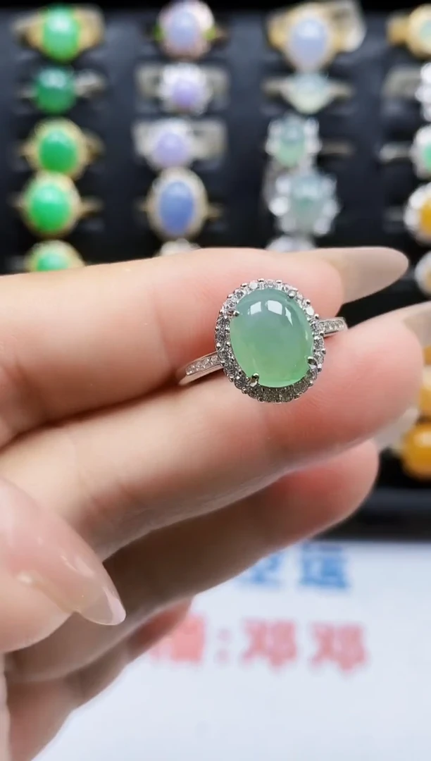 银S925镶嵌戒指翡翠1001