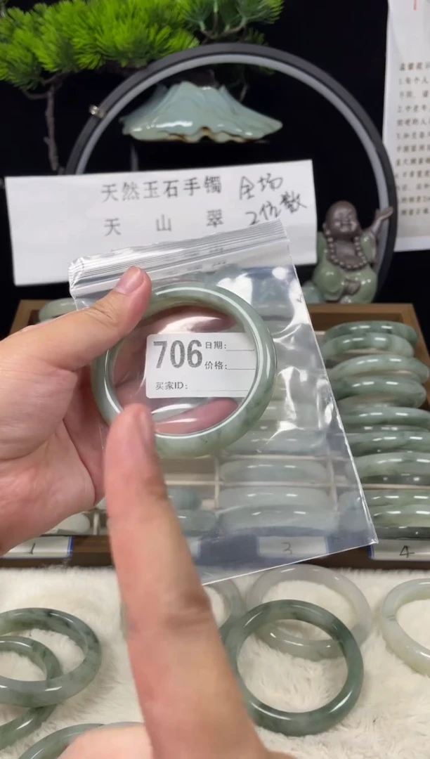 未镶嵌手镯石英质玉（天山翠）706