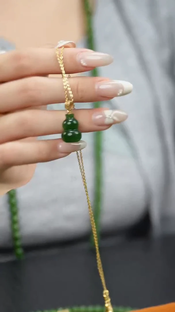 颈饰银S925镶嵌和田玉3