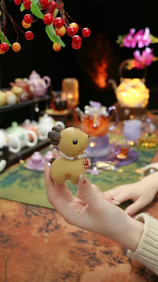 【闪购商品】一鹿有你紫砂茶宠摆件+链子