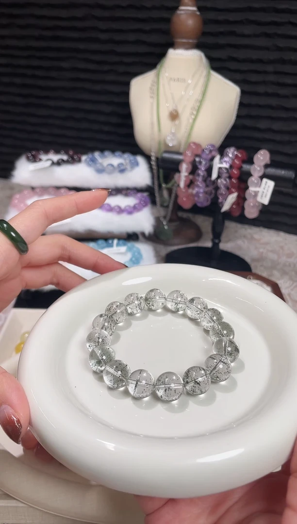 未镶嵌手链水晶柠*?绿幽灵手串