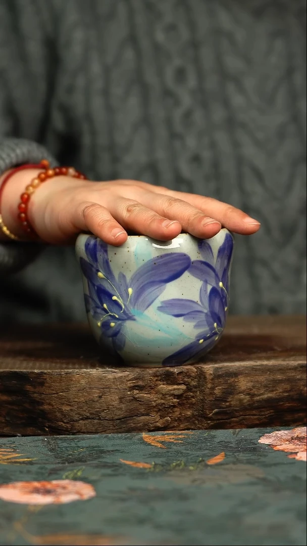 【闪购商品】杯釉下彩手工手绘同款陶器
