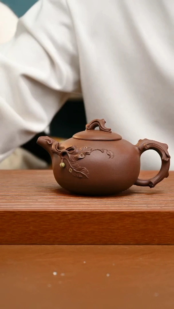 茶壶紫砂范精工全手寿桃785