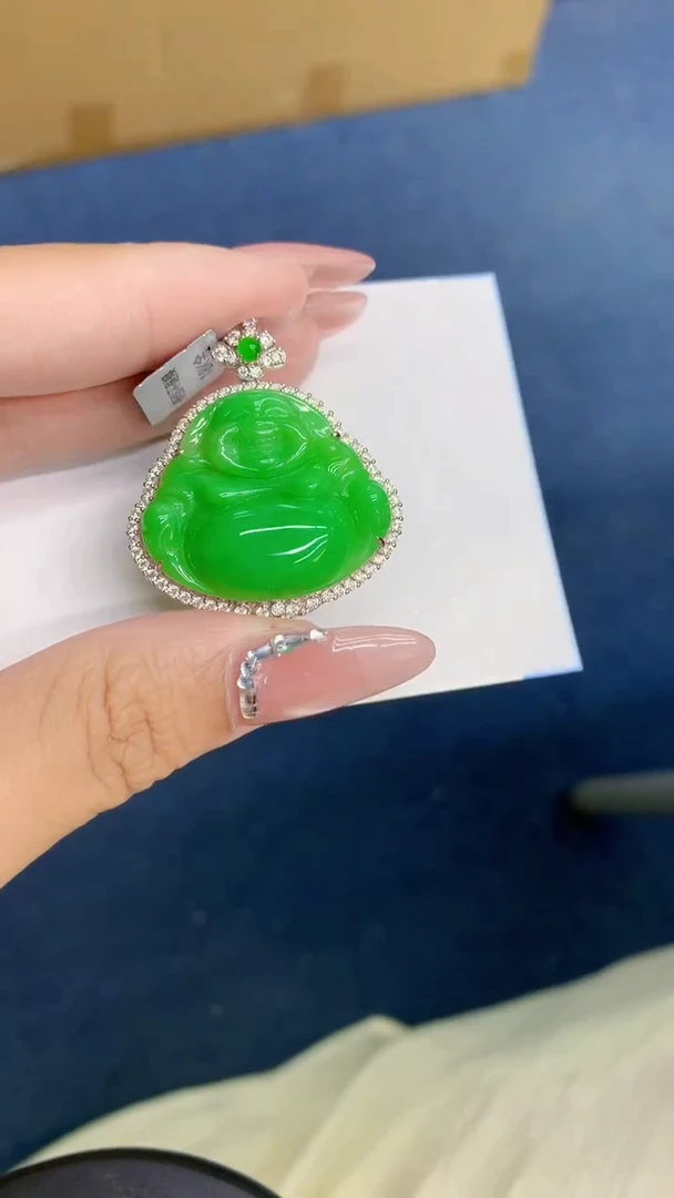 翡翠18K金镶嵌吊坠(不含链)新***宝1