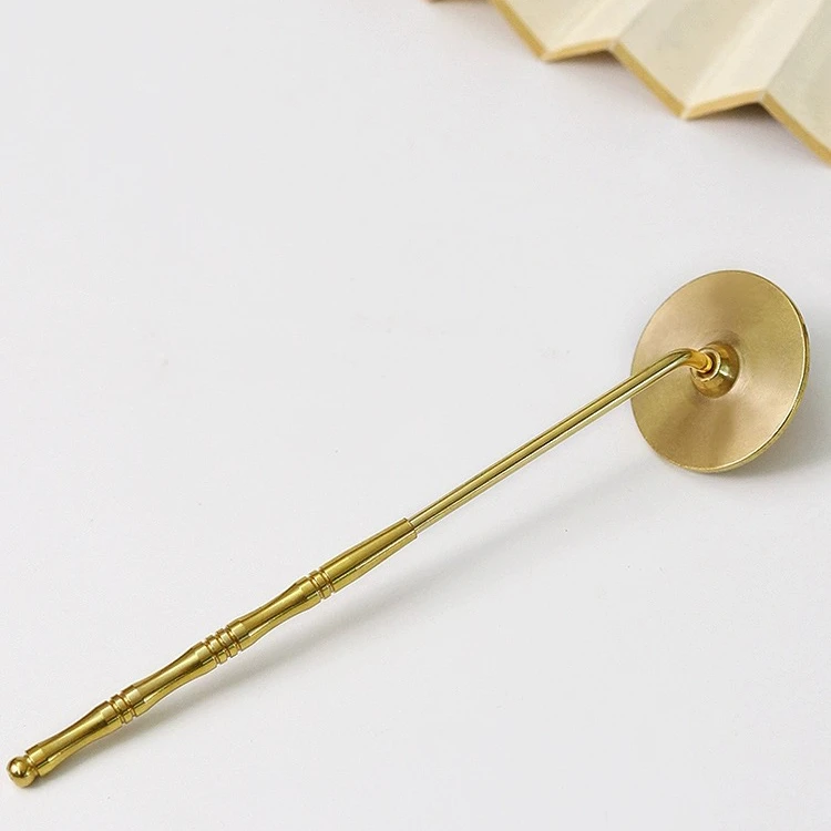 竹节纯黄铜香道收纳罐铜扫铜铲铜勺铜灰压铜筷铜叶夹精雕工艺摆件