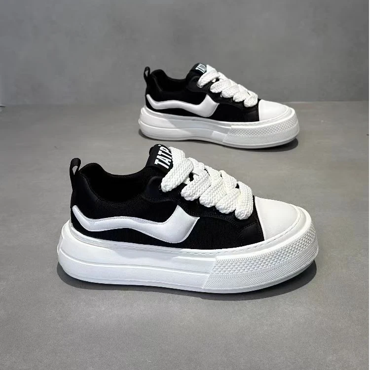 男士潮鞋春季新款增高休闲鞋布面舒适透气美式板鞋男款潮牌痞帅鞋
