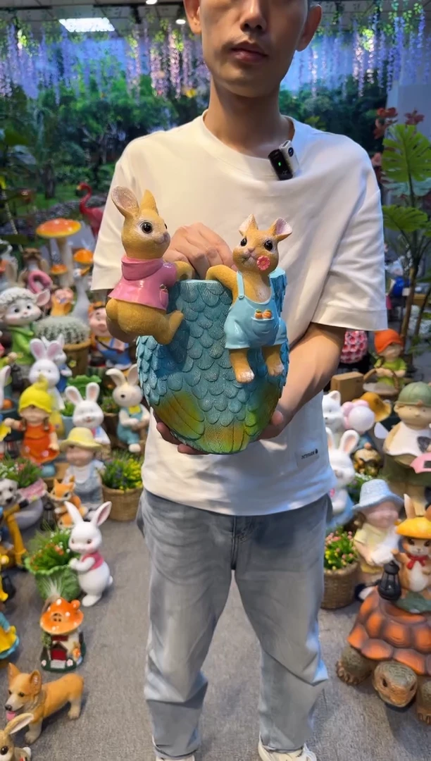 花园庭院摆件&00&挂钩兔子