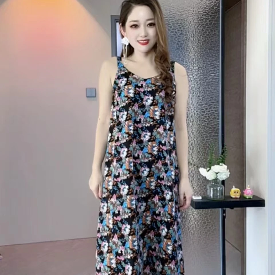 【花开半夏】2206碎花夏季女装中长款吊带裙气质时尚显瘦印花连衣裙