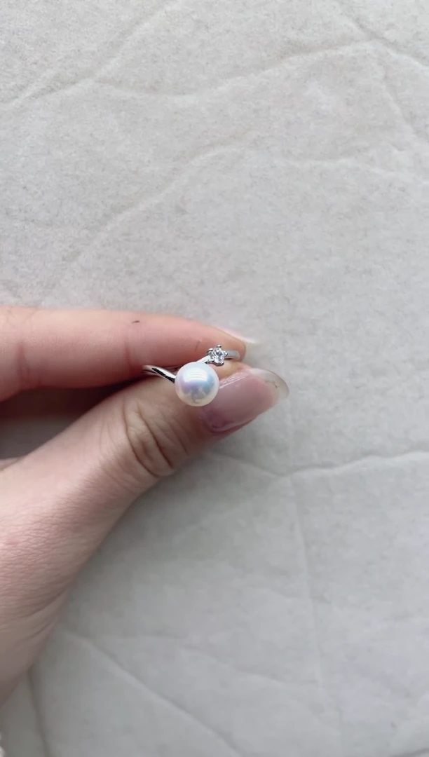 【闪购商品】淡水珍珠戒指银S925镶嵌Y14