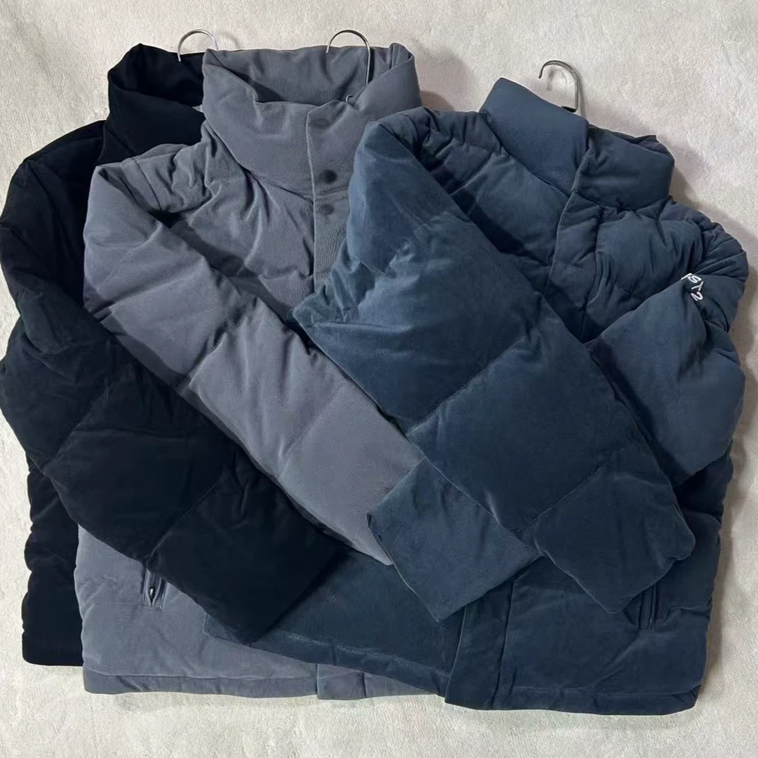 M103男士立领灯芯绒羽绒服