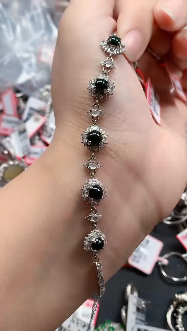 银S925镶嵌戒指翡翠天然A货缅甸翡翠