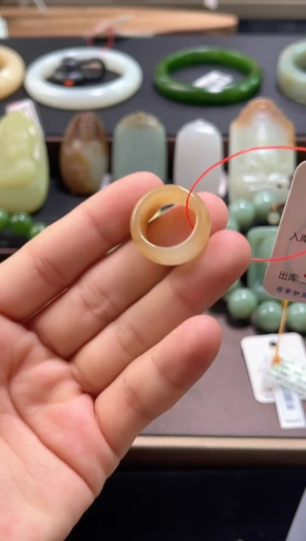 未镶嵌戒指和田玉且末金山糖 15圈9011360