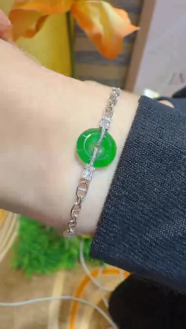 18K金镶嵌手链翡翠多样性团购发一件