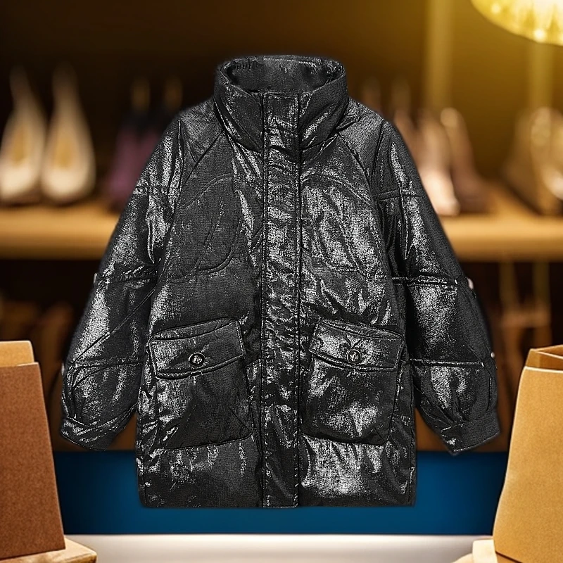【MM家]  2025时尚百搭潮流女羽绒服专柜补贴款 短款黑金