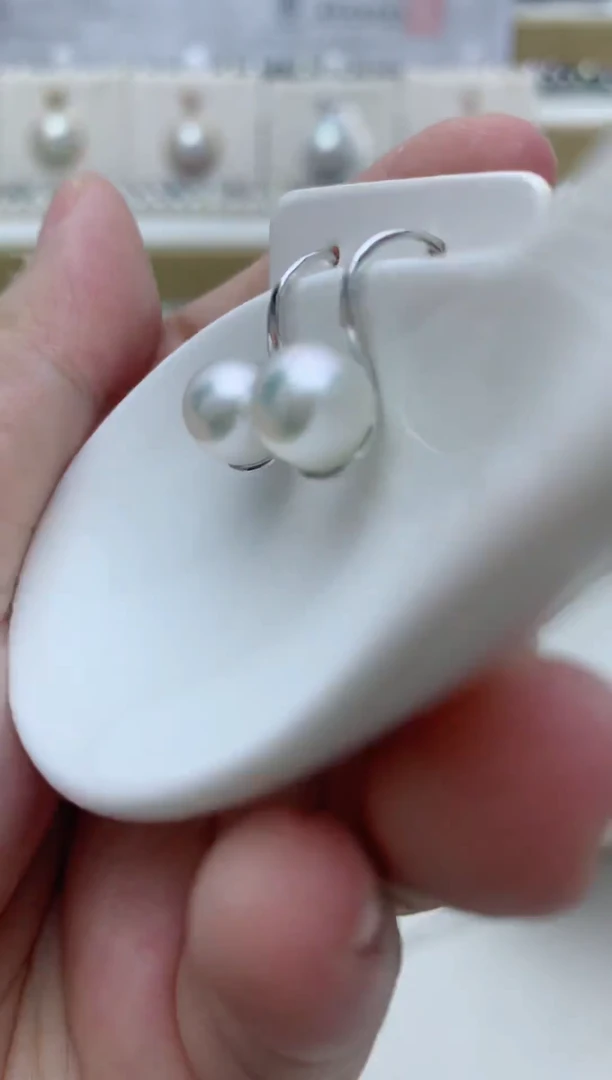 银S925镶嵌耳饰海水珍珠q84