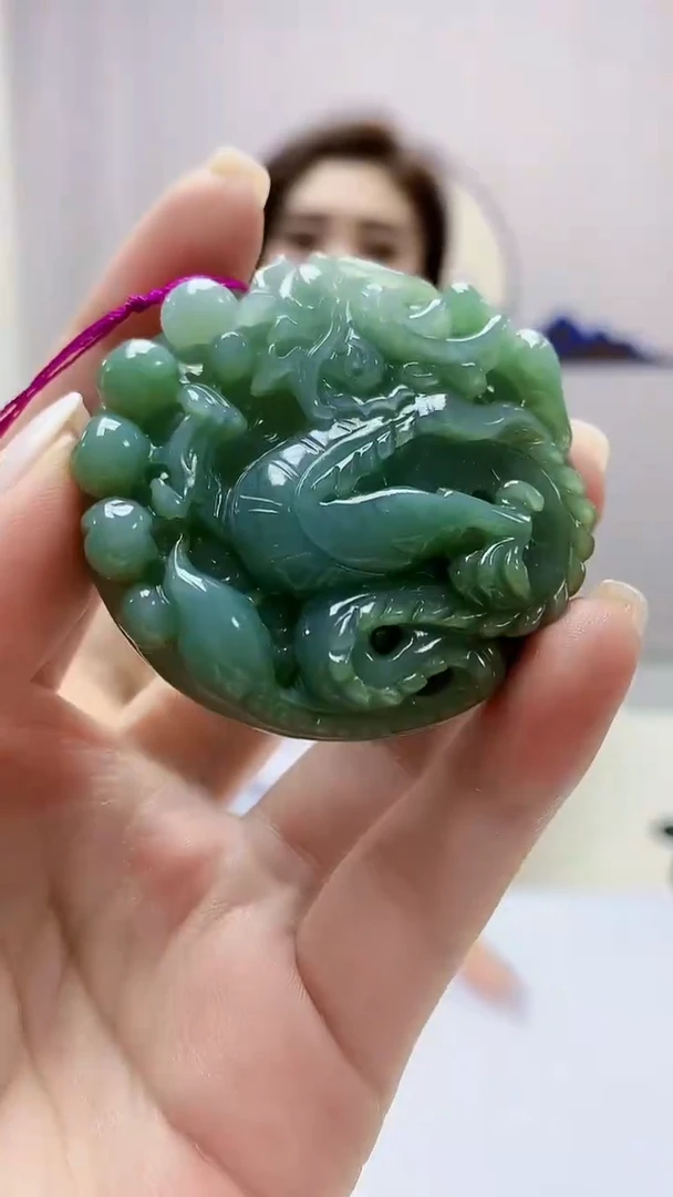 定制翡翠未镶嵌4829ms-毛货挂件赠珠链166