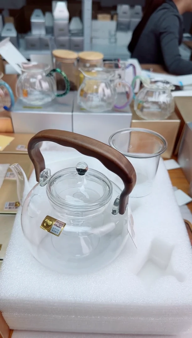 手工艺品玻璃吧****童禾器山雅壶双内胆透明色