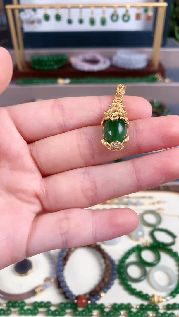 吊坠(不含链)银S925镶嵌和田玉1