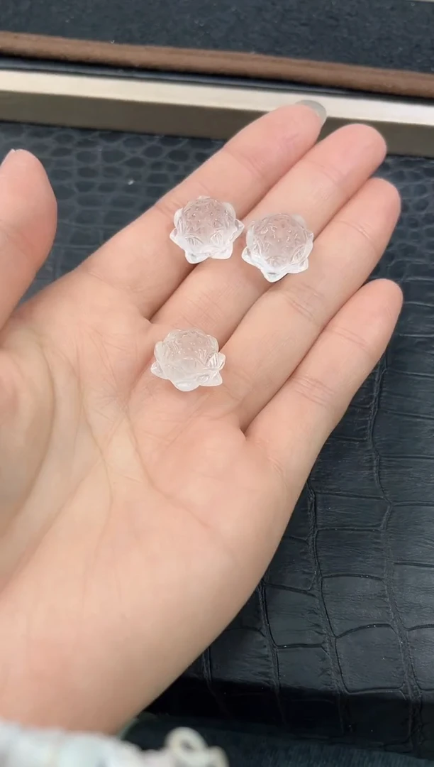 未镶嵌手链水晶41号白水晶莲花单颗配件中号