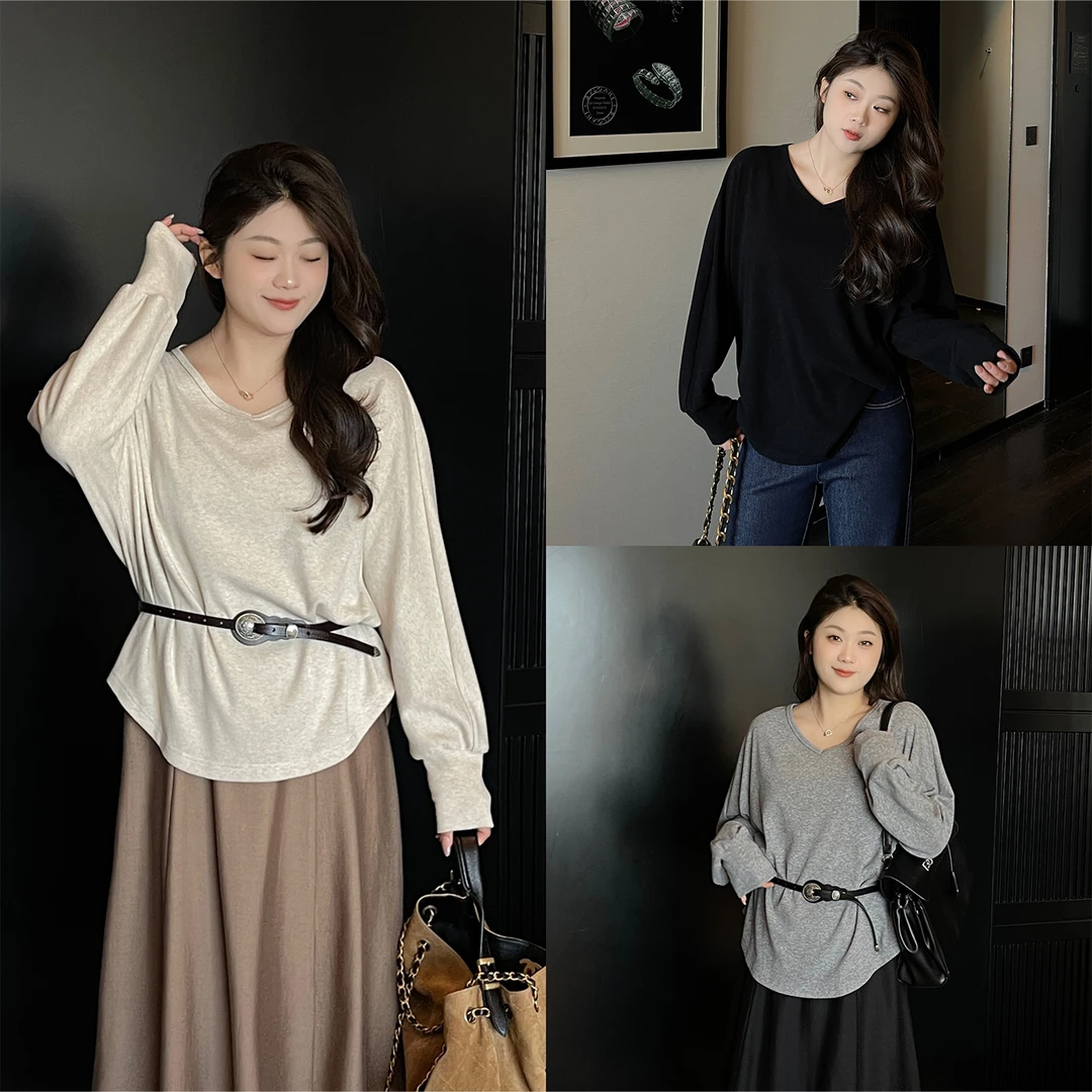 裂渡宣宣【时光手账】微胖大码女秋慵懒风上衣+吊带裙套装ZY507F81