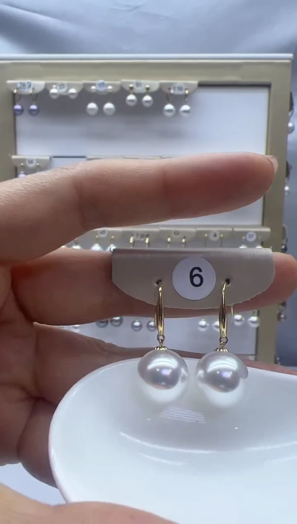 【闪购商品】淡水珍珠耳饰18K金镶嵌6