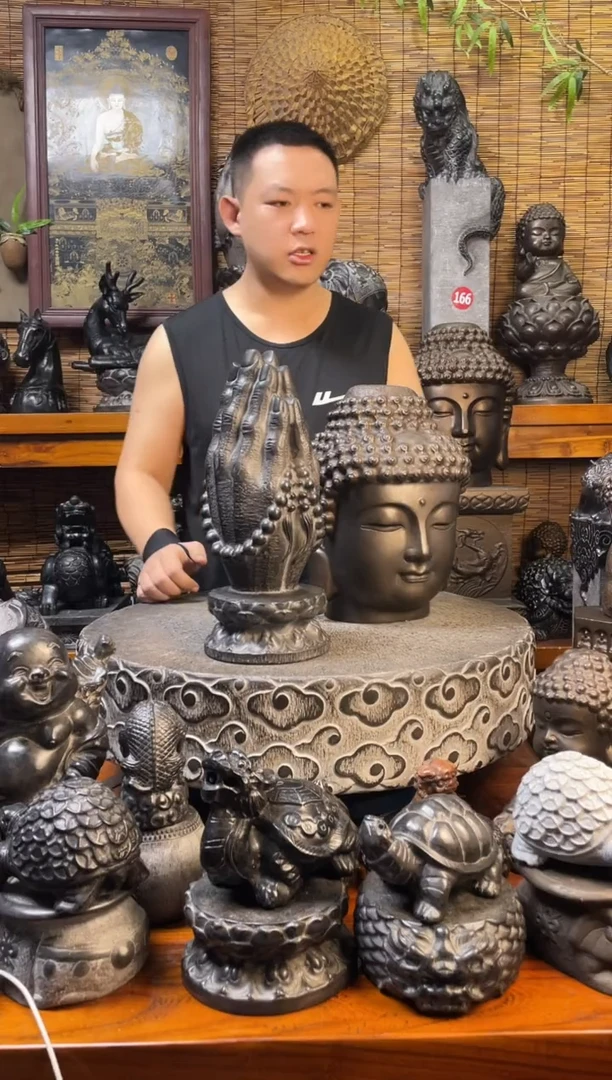 石材34佛手天然青石雕刻