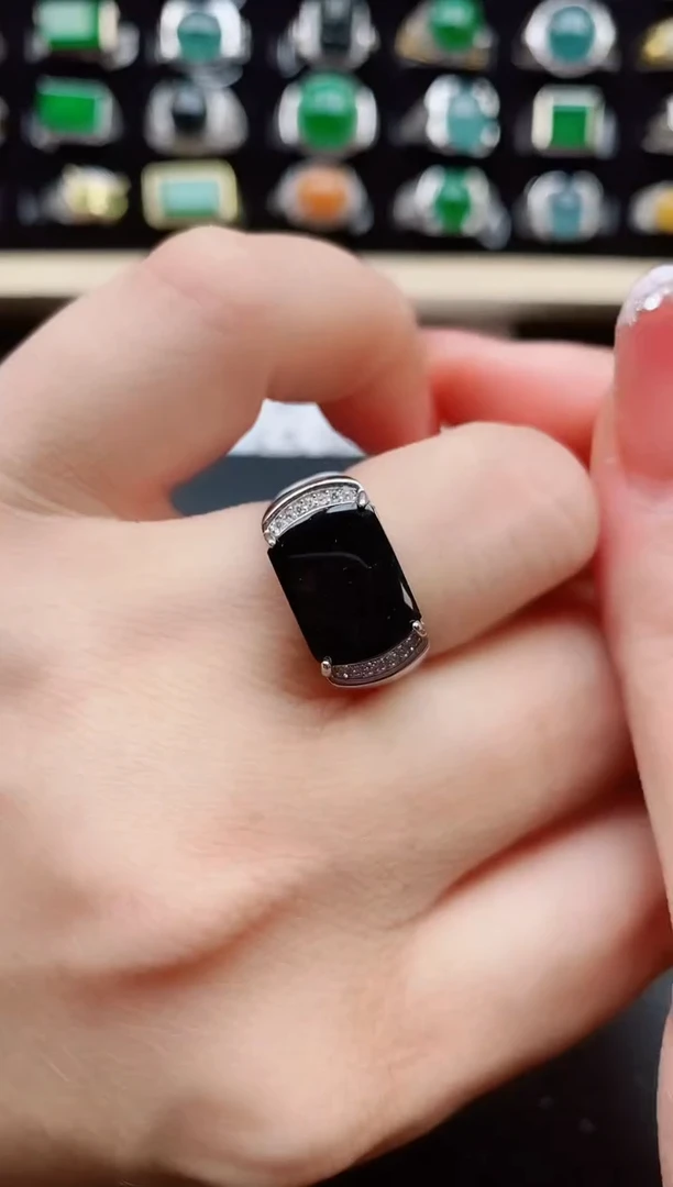 【闪购商品】翡翠戒指银S925镶嵌12212