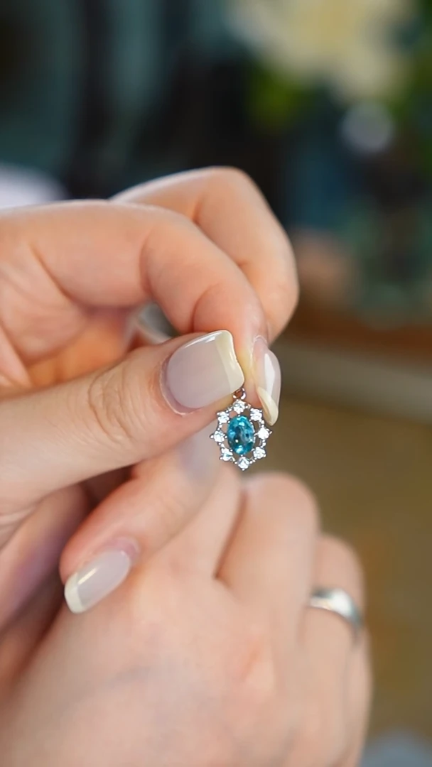 吊坠(不含链)银S925镶嵌托帕石，吊坠