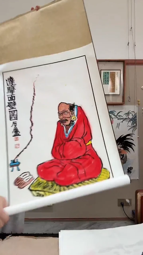 国画j胡老师国画卷轴一件
