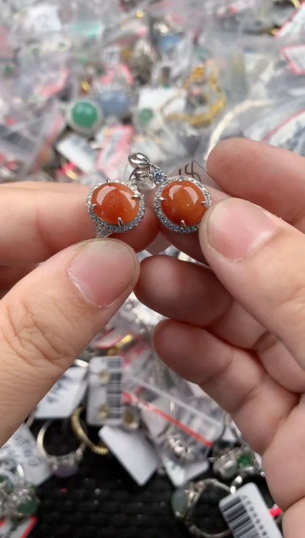 银S925镶嵌戒指翡翠666   1