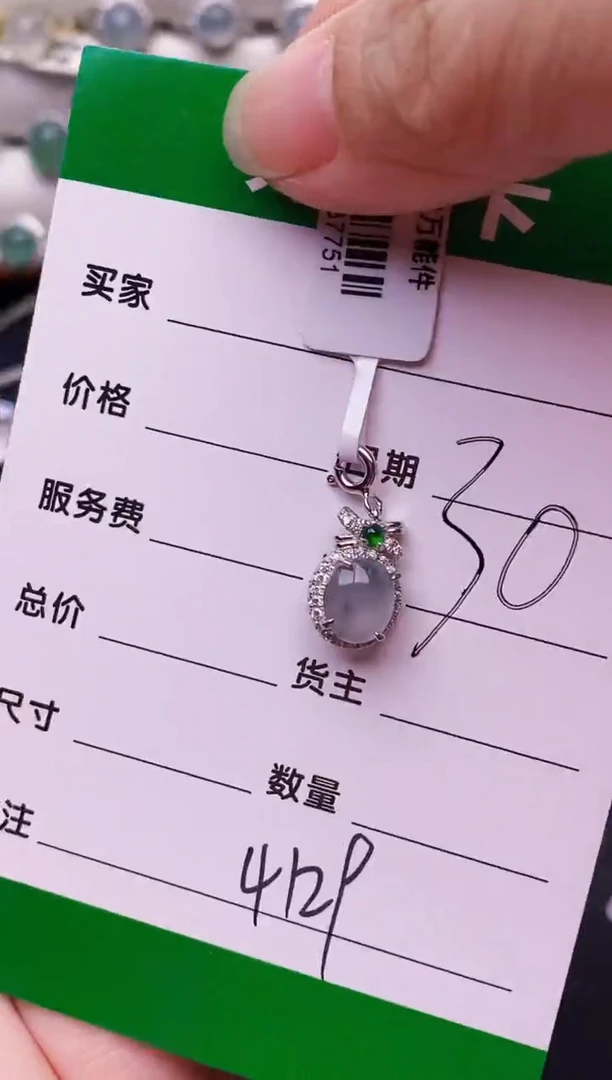 银S925镶嵌戒指翡翠两**玛4129