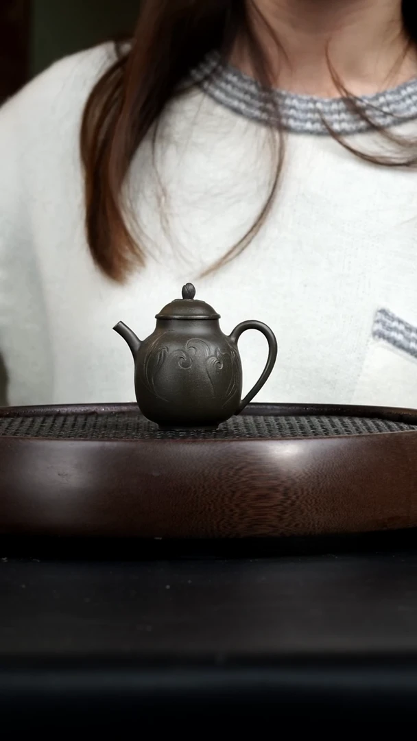 【闪购商品】紫砂茶壶0118紫砂壶34季畅园含苞待放老天青